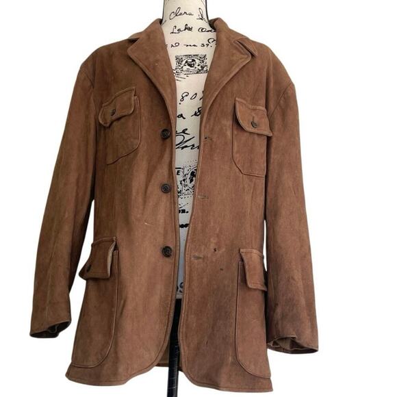 VTG 70’s RALPH LAUREN COUNTRY SUEDE JACKET CHESTNUT ILGWU LOGO MADE IN USA SZ M - Picture 3 of 16